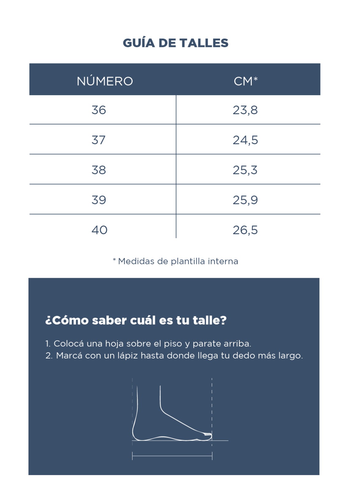 Pita Indumentaria Y Calzado Guía De Talles